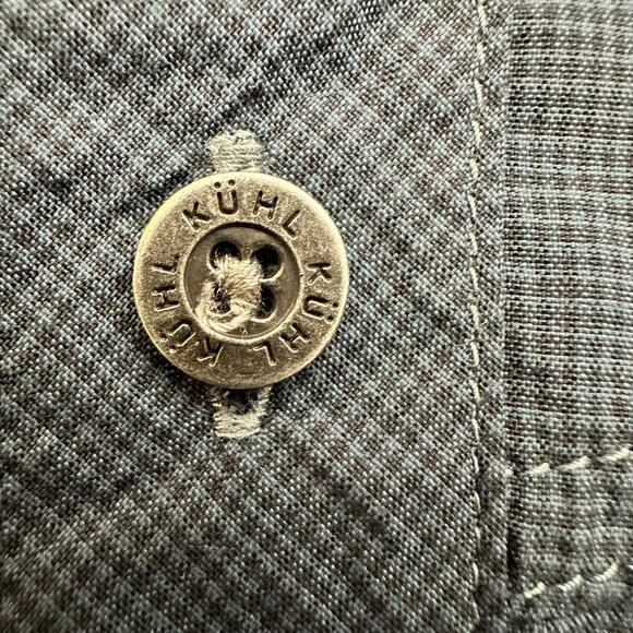 Kuhl Eluxor Short Sleeve Button Up Shirt Blue Gray Men's Size XXL - Picture 9 of 9